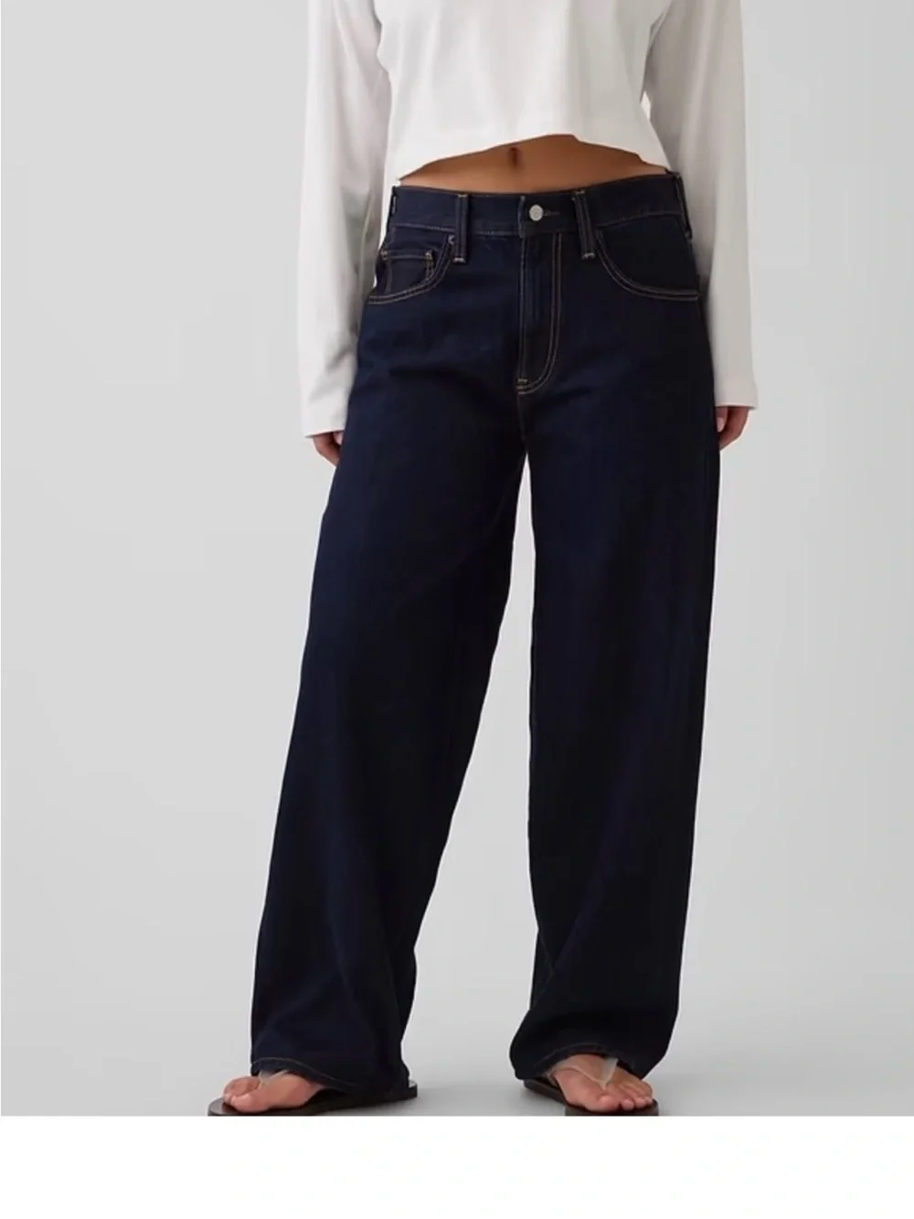NWT GAP x The Hailey Bieber Extra Baggy Jeans Denim Midnight Indigo Wide Leg 25